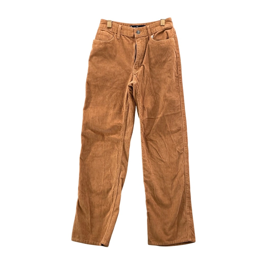 Hollister Dad Pants Women‎ 24 Brown Corduroy High Rise Straight Relaxed Straight
